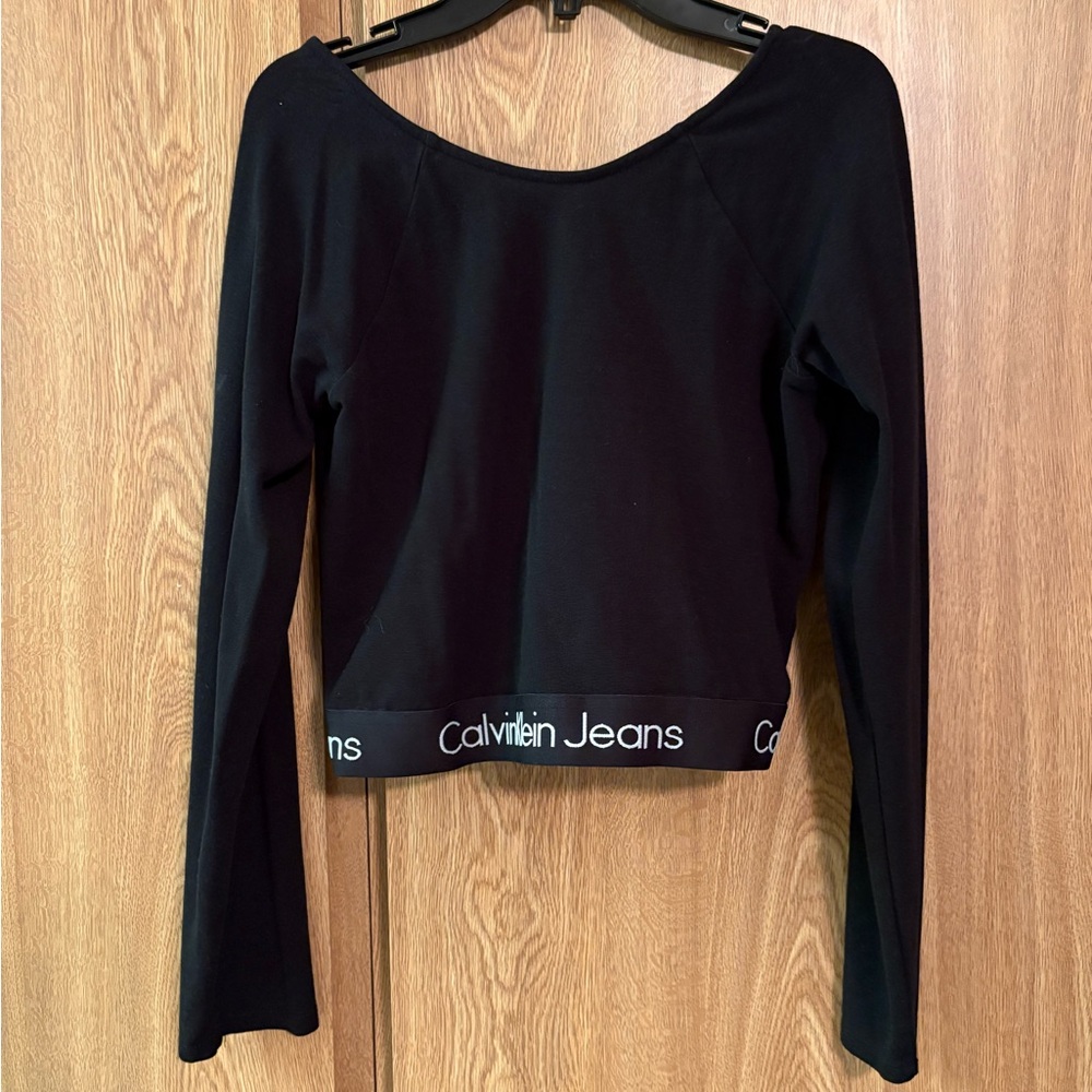 Calvin Klein Black Long Sleeve Top women’s size small